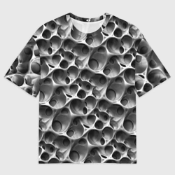 Женская футболка oversize 3D Металл - текстура