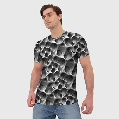 Мужская футболка 3D Металл - текстура, цвет 3D печать - фото 3