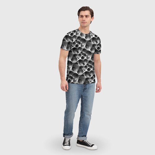 Мужская футболка 3D Металл - текстура, цвет 3D печать - фото 5