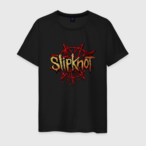 Мужская футболка хлопок Slipknot original, цвет черный