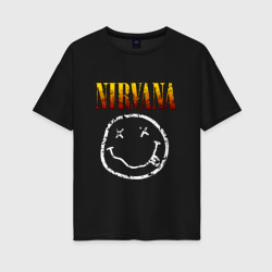 Женская футболка хлопок Oversize Nirvana fan