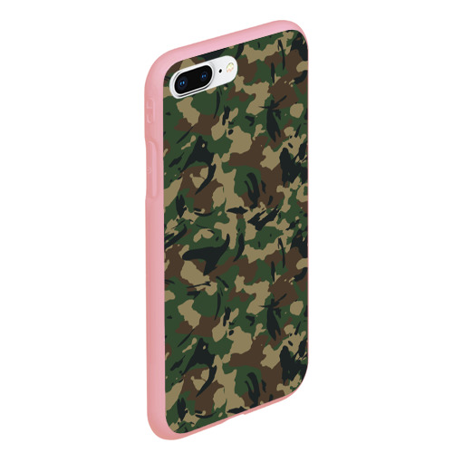 Чехол для iPhone 7Plus/8 Plus матовый Классический лесной камуфляж, цвет баблгам - фото 3