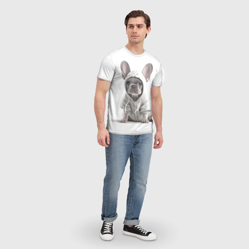 Мужская футболка 3D Модный французский бульдог, цвет 3D печать - фото 5