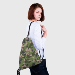 Рюкзак с принтом Камуфляжный паттерн в стиле Woodland для любого человека, вид спереди №4. Цвет основы: белый