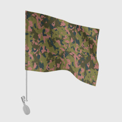 Флаг для автомобиля Камуфляжный паттерн зеленый с розовыми пятнами