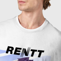 Футболка с принтом Rentt - The Unwanted Undead Adventurer для мужчины, вид на модели спереди №4. Цвет основы: белый