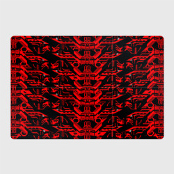 Магнитный плакат 3Х2 Красная техно-броня на чёрном фоне