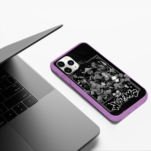 Чехол для iPhone 11 Pro Max матовый Wu tang monks, цвет фиолетовый - фото 5