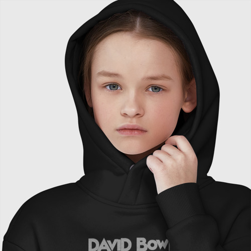 Детское худи Oversize хлопок David Bowie - Heroes, цвет черный - фото 6