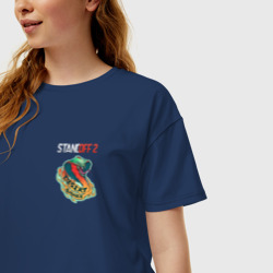 Женская футболка хлопок Oversize Standoff 2 - snake - фото 2