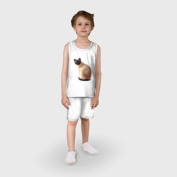 Детская пижама с шортами хлопок Настоящая сиамская кошка - фото 2