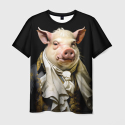 Свинячий аристократ  – Мужская футболка 3D с принтом купить со скидкой в -26%