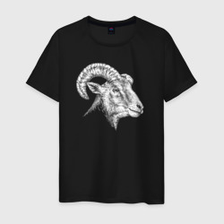 Голова белого барана – Мужская футболка хлопок с принтом купить со скидкой в -20%