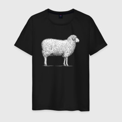 Белая овечка – Мужская футболка хлопок с принтом купить со скидкой в -20%