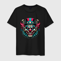 Жуткий клоун в шляпе – Мужская футболка хлопок с принтом купить со скидкой в -20%