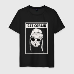 Кот кобейн – Мужская футболка хлопок с принтом купить со скидкой в -20%