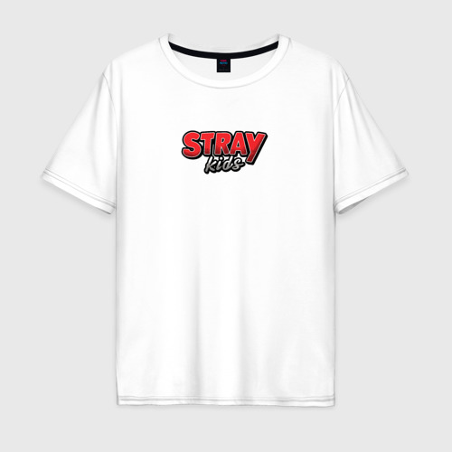 Мужская футболка хлопок Oversize Stray Kids funs, цвет белый