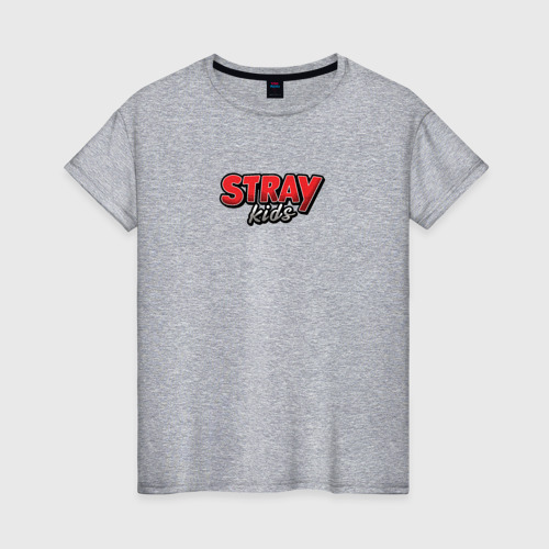 Женская футболка хлопок Stray Kids funs, цвет меланж