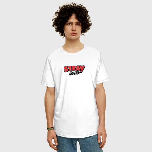 Мужская футболка хлопок Oversize Stray Kids funs, цвет белый - фото 3