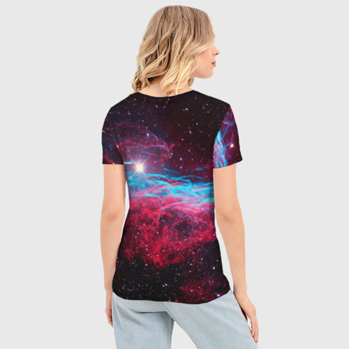 Женская футболка 3D Slim Далматинец бравый космонавт - нейросеть, цвет 3D печать - фото 4