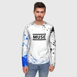 Мужской лонгслив 3D MUSE рок стиль краски - фото 2