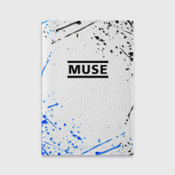 Обложка для паспорта матовая кожа MUSE рок стиль краски