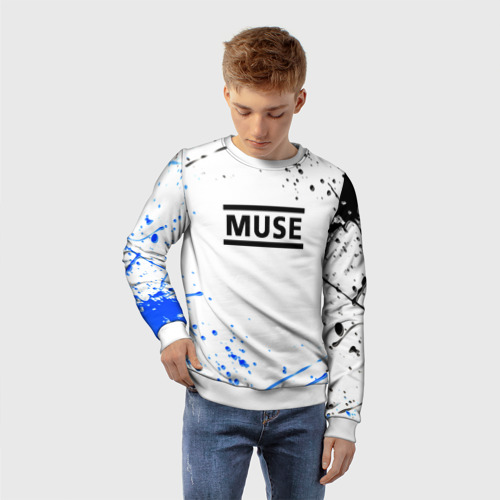 Детский свитшот 3D MUSE рок стиль краски, цвет 3D печать - фото 3