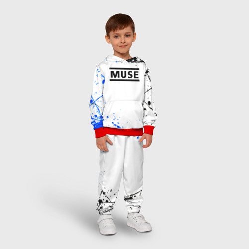 Детский костюм с толстовкой с принтом MUSE рок стиль краски, фото на моделе #1