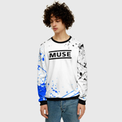 Мужской свитшот 3D MUSE рок стиль краски - фото 2