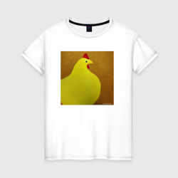 Пушистая курица – Женская футболка хлопок с принтом купить со скидкой в -20%