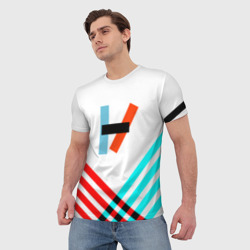 Мужская футболка 3D Twenty one pilots logo line - фото 2