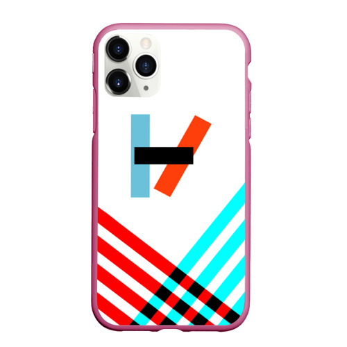 Чехол для iPhone 11 Pro Max матовый Twenty one pilots logo line, цвет малиновый