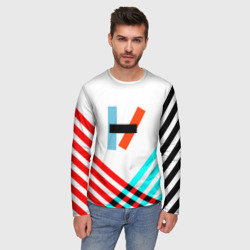 Мужской лонгслив 3D Twenty one pilots logo line - фото 2