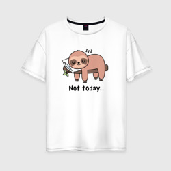 Милый ленивец – Женская футболка хлопок Oversize с принтом купить со скидкой в -16%