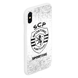 Чехол для iPhone XS Max матовый Sporting с потертостями на светлом фоне - фото 2