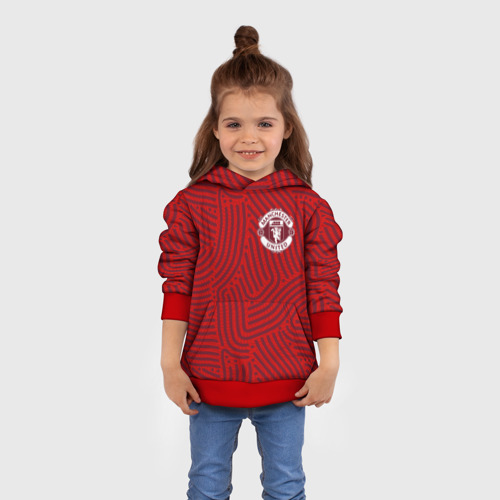 Детская толстовка 3D Manchester United отпечатки, цвет красный - фото 4