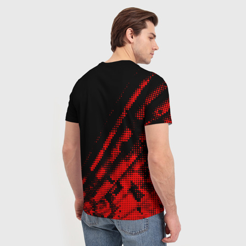 Мужская футболка 3D AC Milan sport grunge, цвет 3D печать - фото 4