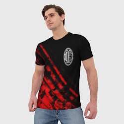 Мужская футболка 3D AC Milan sport grunge - фото 2