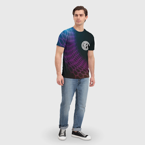 Мужская футболка 3D Inter футбольная сетка, цвет 3D печать - фото 5