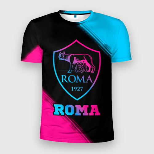 Мужская футболка 3D Slim Roma - neon gradient, цвет 3D печать