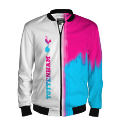 Мужской бомбер 3D Tottenham neon gradient style по-вертикали