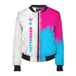 Женский бомбер 3D Tottenham neon gradient style по-вертикали