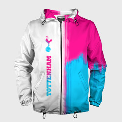 Мужская ветровка 3D Tottenham neon gradient style по-вертикали