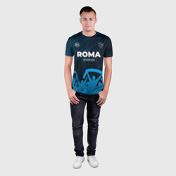 Футболка с принтом Roma legendary форма фанатов для мужчины, вид на модели спереди №3. Цвет основы: белый
