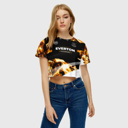 Женская футболка Crop-top 3D Everton legendary sport fire - фото 2