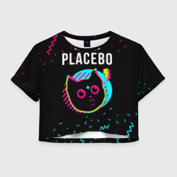 Женская футболка Crop-top 3D Placebo - rock star cat