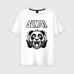 Женская футболка хлопок Oversize Sum41 - rock panda