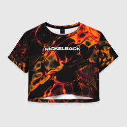 Женская футболка Crop-top 3D Nickelback red lava