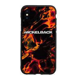 Чехол для iPhone XS Max матовый Nickelback red lava