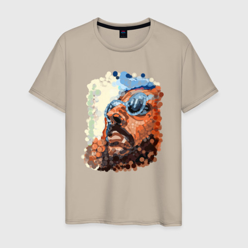 Мужская футболка хлопок Леон пуантилимонов , цвет миндальный